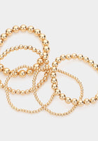 Load image into Gallery viewer, 5pc Gold Beaded Bracelet SET
