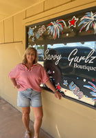 Load image into Gallery viewer, Red Gingham w/Split Neckline
