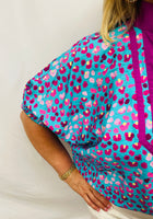 Load image into Gallery viewer, Turq/Purple Mix Oversized Top
