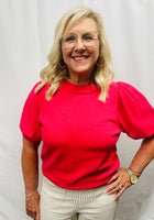 Load image into Gallery viewer, Red Puff Sleeve Top
