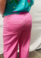 Load image into Gallery viewer, Pink Gingham Cropped Pants
