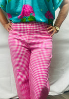 Load image into Gallery viewer, Pink Gingham Cropped Pants
