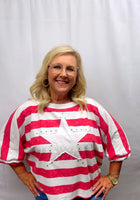 Load image into Gallery viewer, Red Stripe w/Studded Star Top
