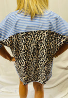 Load image into Gallery viewer, Blue Stripe/Leopard Short SET
