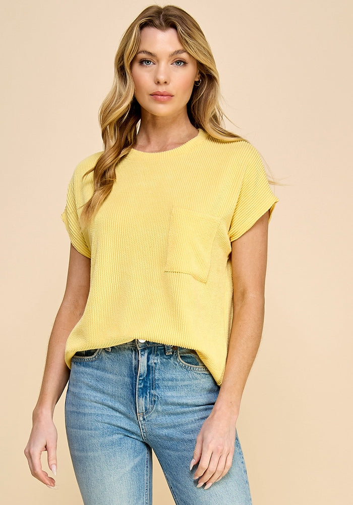 Ribbed Top w/Pocket