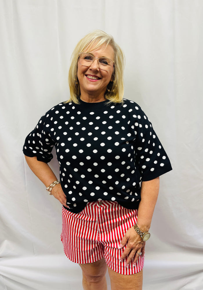 Black Polka Dot Top