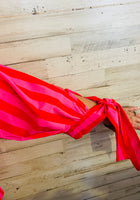Load image into Gallery viewer, Pink-Red Stripe w/Tie Sleeve Top
