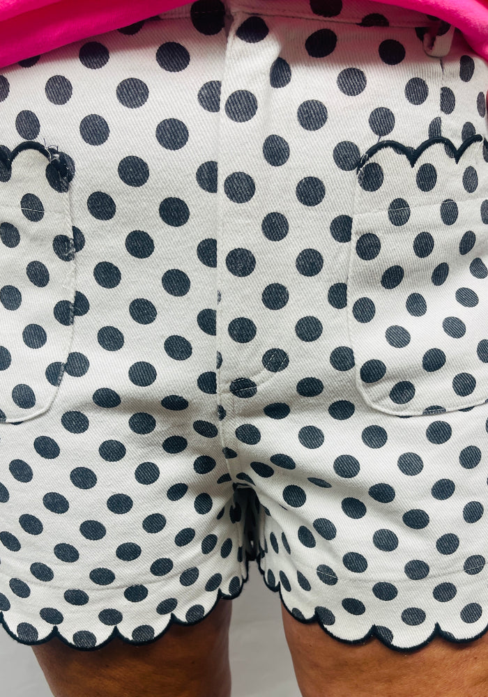 White/Black Polka Dot Shorts