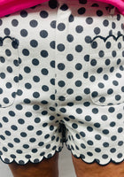 Load image into Gallery viewer, White/Black Polka Dot Shorts
