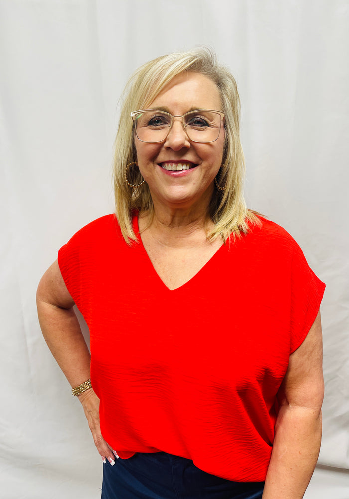 Red Relaxed Fit Top