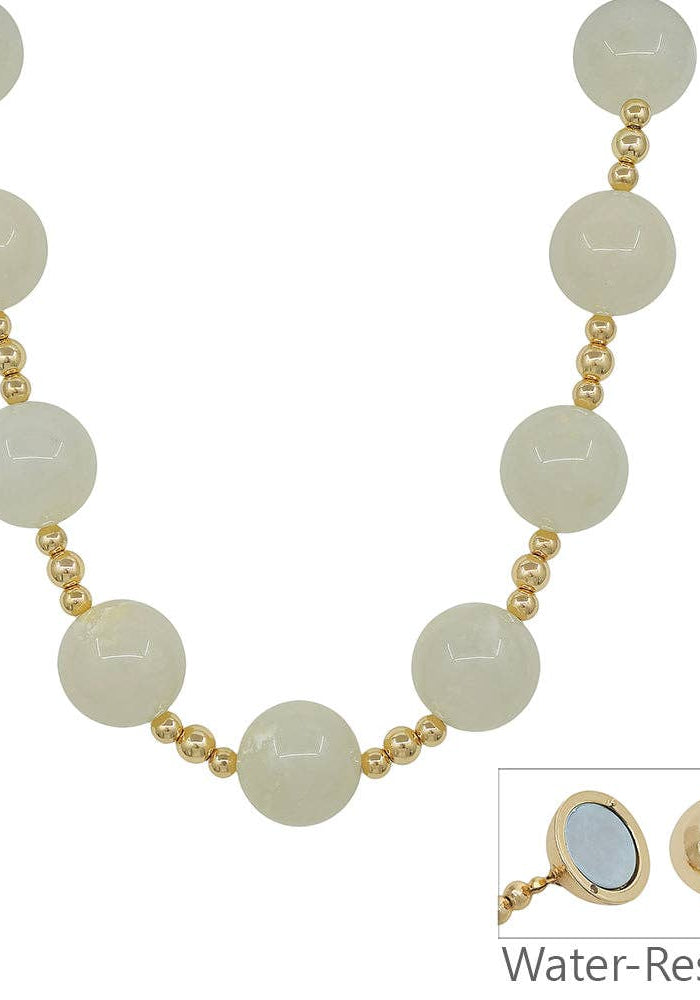 Large White Beaded Necklace