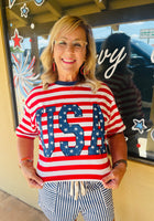 Load image into Gallery viewer, Red Stripe USA Top
