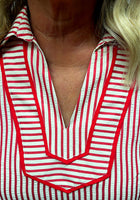 Load image into Gallery viewer, Red Pin Stripe Top
