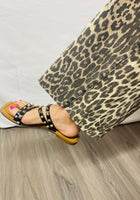 Load image into Gallery viewer, Leopard Raw Hem Jeans
