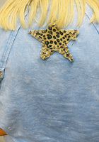Load image into Gallery viewer, Vintage Blue  Leopard Star Top
