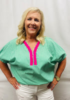 Load image into Gallery viewer, Green Gingham Top
