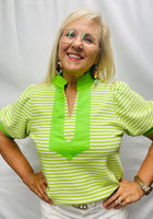 Load image into Gallery viewer, Apple Green Stripe Top
