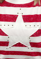 Load image into Gallery viewer, Red Stripe w/Studded Star Top
