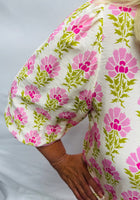 Load image into Gallery viewer, Pink/Green Floral 3/4 Sleeve Top
