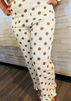 Load image into Gallery viewer, Brown Polka Dot Cropped Jeans
