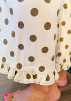 Load image into Gallery viewer, Brown Polka Dot Cropped Jeans
