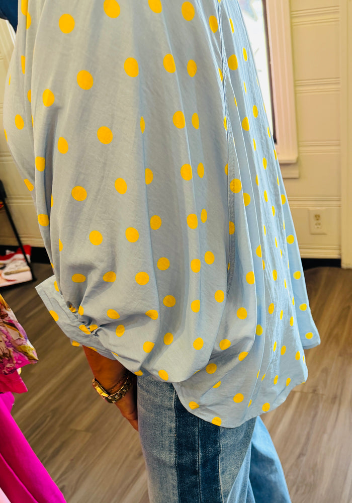 Lt Blue w/Yellow Polka Dot Top