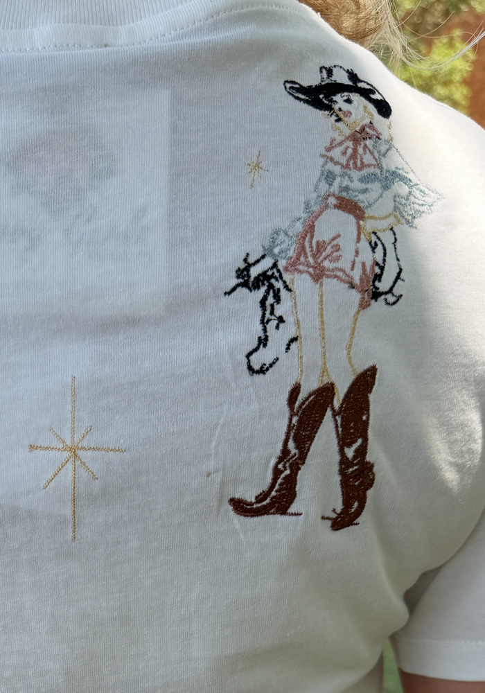Cowgirl Embroidered T-shirt
